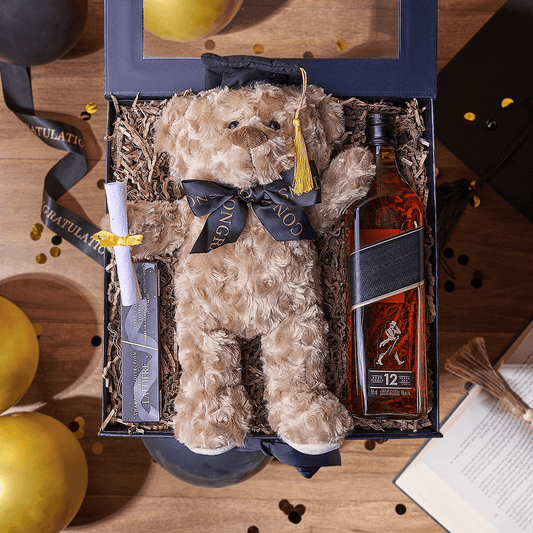 Congratulations Grad Liquor Box, liquor gift, liquor, chocolate gift, chocolate, graduation gift, graduation, Washington delivery