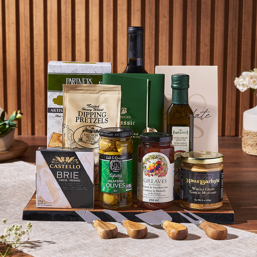 Wine and Brie Snack Gift Set – how the gift is presented
