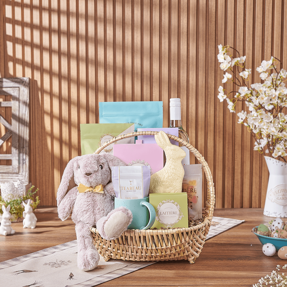 Easter Wine with Tea and Treats – how the gift is presented