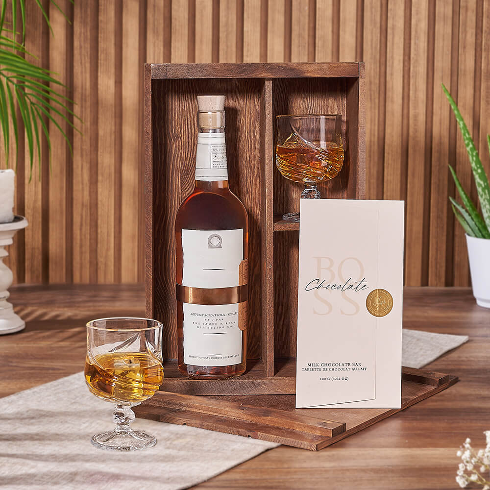 Whiskey with Milk Chocolate Box – how the gift is presented