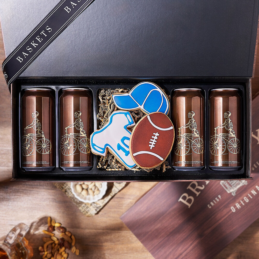 Football Themed Beer Gift Box – how the gift is presented