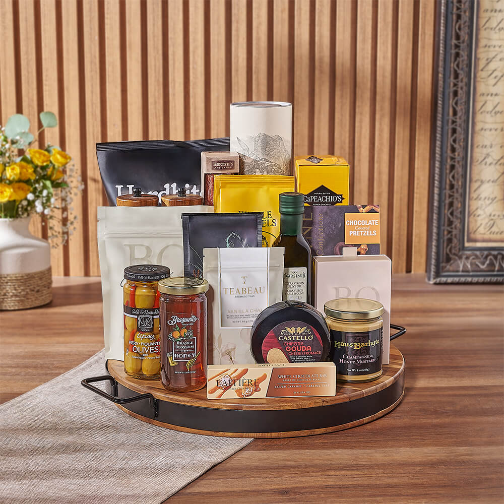 Whiskey with Fine Gourmet Treats – how the gift is presented