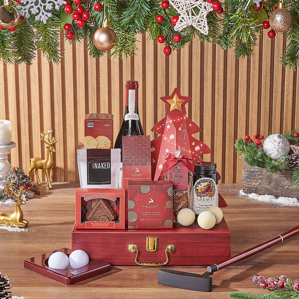 Christmas Wine and Gourmet Gift Box – how the gift is presented