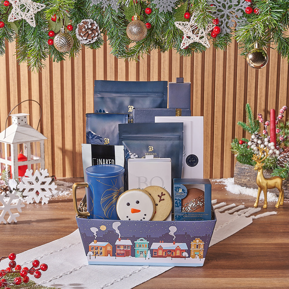 Holiday Snack and Chocolate Tray – how the gift is presented
