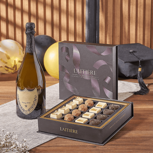Graduation Champagne & Truffle Gift, graduation gift, graduation, champagne gift, champagne, sparkling wine gift, sparkling wine, chocolate gift, chocolate, Washington delivery