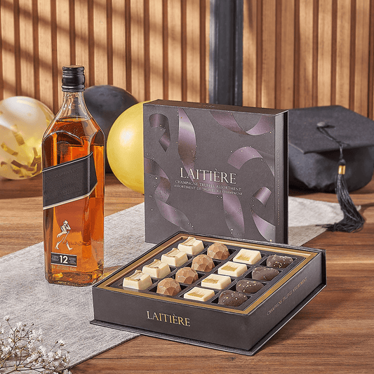 Graduation Spirits & Truffle Gift, graduation gift, graduation, liquor gift, liquor, chocolate gift, chocolate, Washington delivery