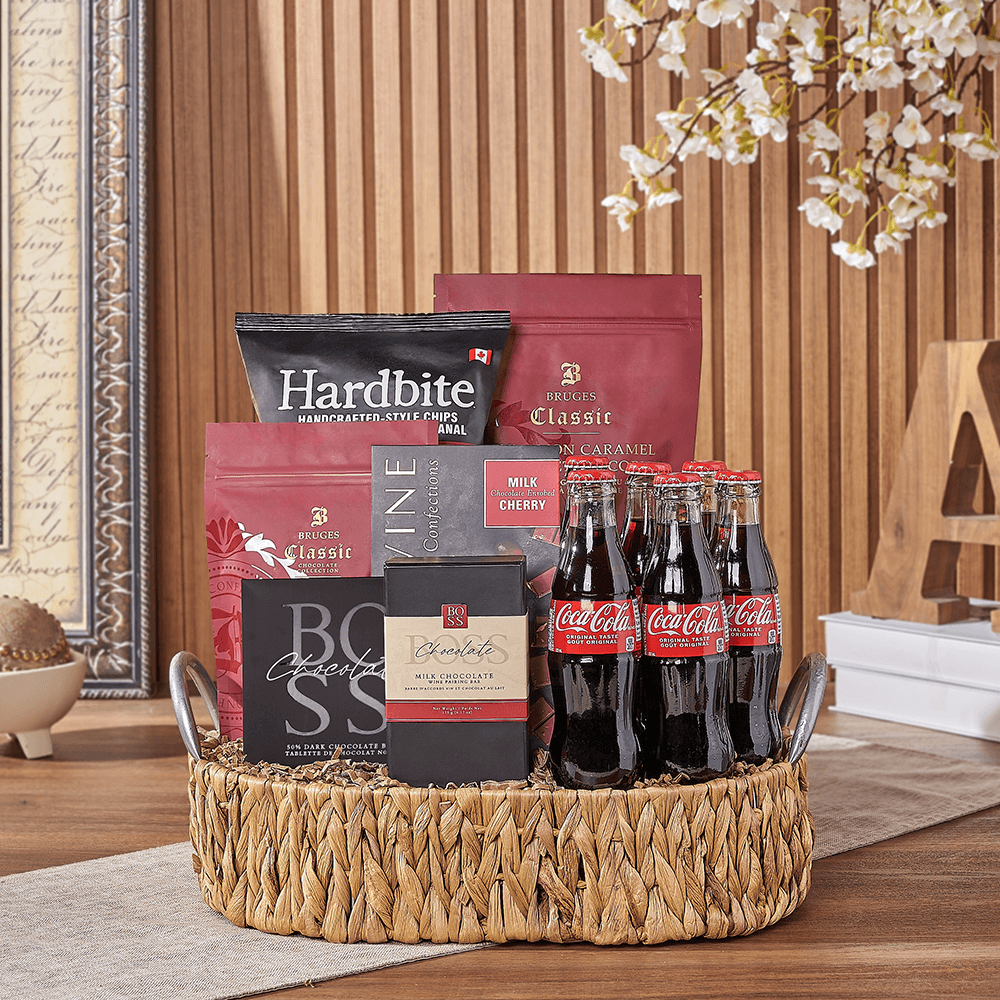 Halal Snack Basket with Sodas – how the gift is presented