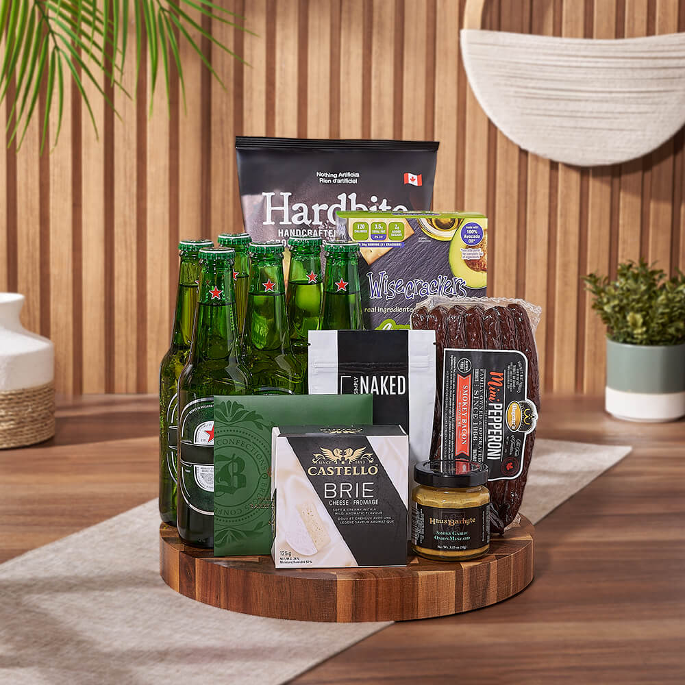 Heineken Beer & Snacks Basket from Washington Baskets - Beer Gift Set - Washington Delivery