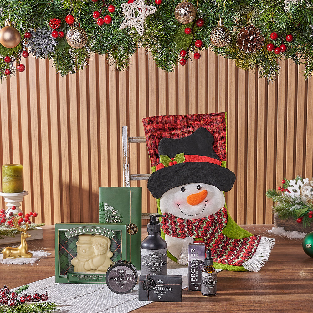 Spa Gift Stocking with Chocolates – how the gift is presented