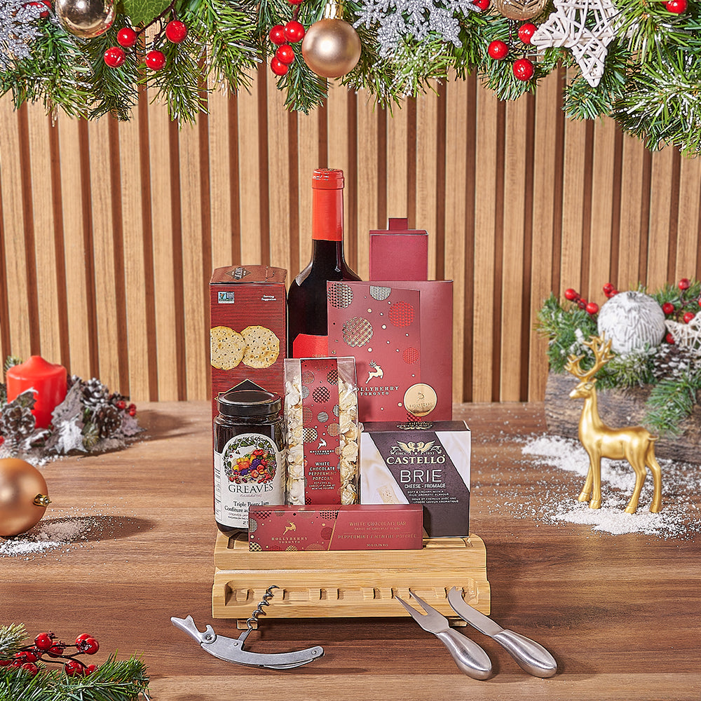 Festive Basket with Wine and Truffles – how the gift is presented
