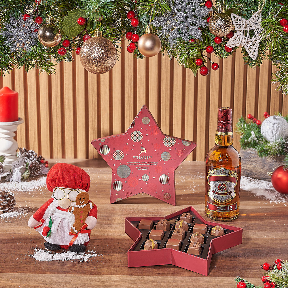 Festive Star Box with Whiskey – how the gift is presented