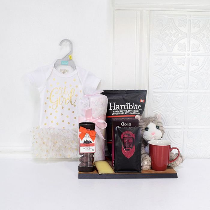 Welcome Baby Girl Treat Basket – how the gift is presented