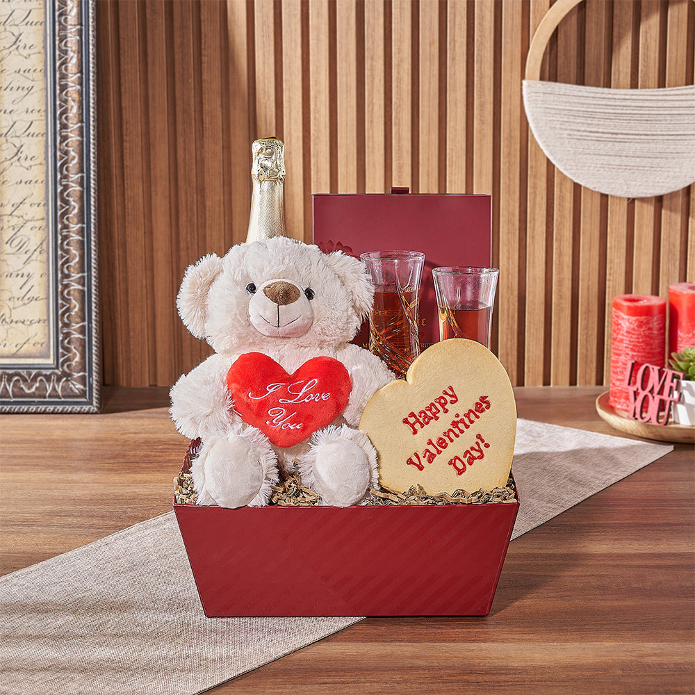 Valentine's Day Sparkling Wine Display – how the gift is presented