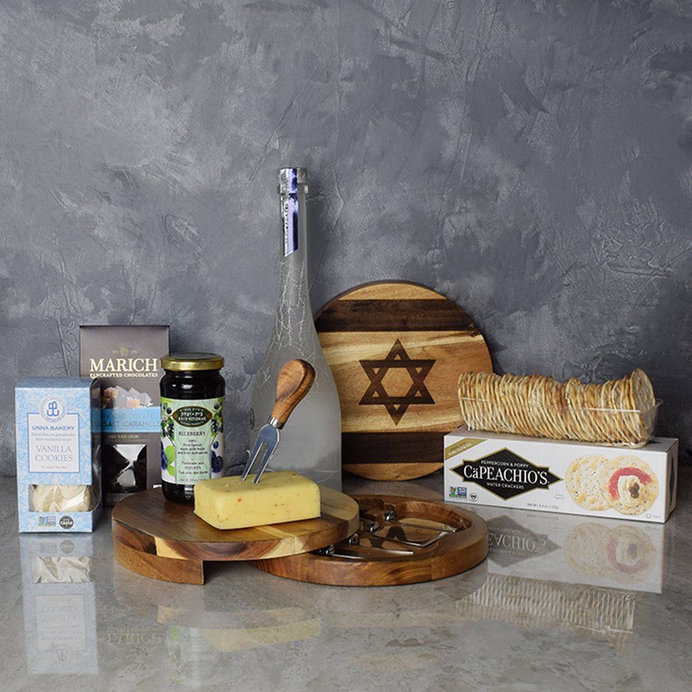 Kosher Liquor & Snacks Platter from Washington Baskets - Liquor Gift Set - Washington Delivery