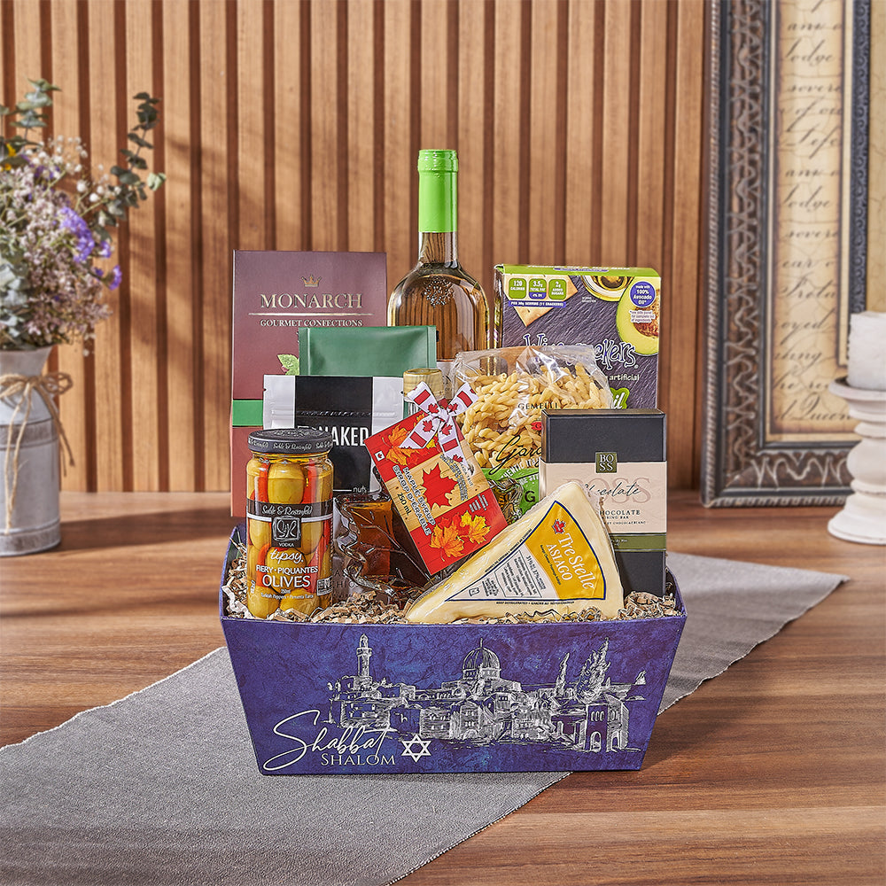 Asiago Cheese and Kosher Wine Gift – how the gift is presented