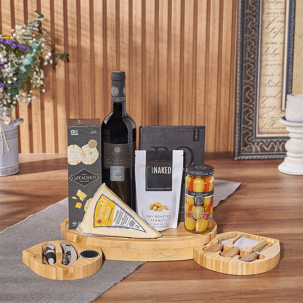 Kosher Wine & Cheese Party Gift from Washington Baskets - Wine Gift Basket - Washington Delivery