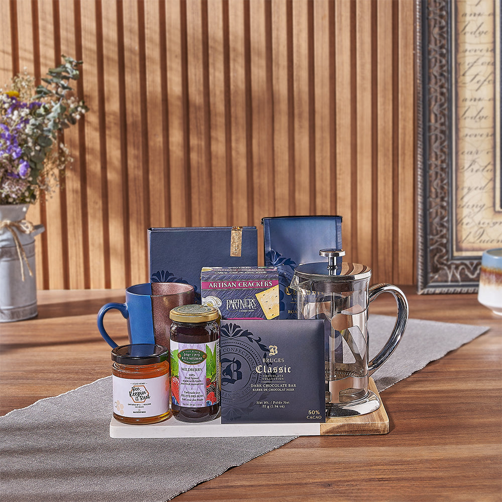 Filled Chocolates and Acacia Wood Basket – how the gift is presented