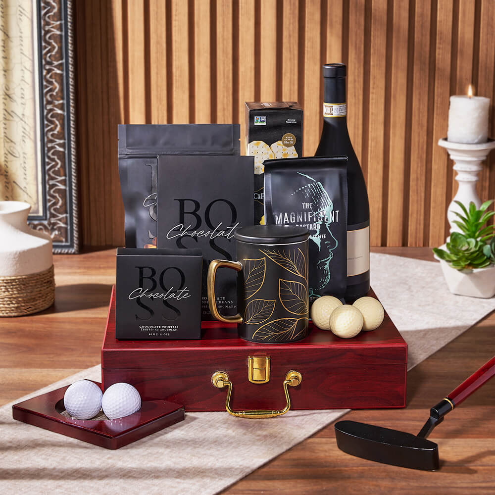 Luxe Putting & Wine Gift Set from Washington Baskets - Wine Gift Basket - Washington Delivery