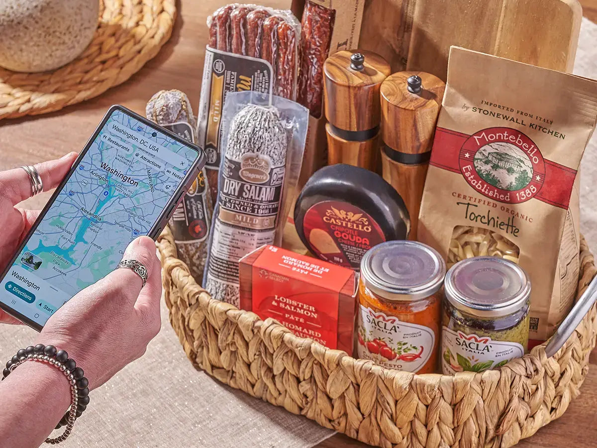 Gift basket prepared for next-day delivery across Washington DC, Maryland, and Virginia