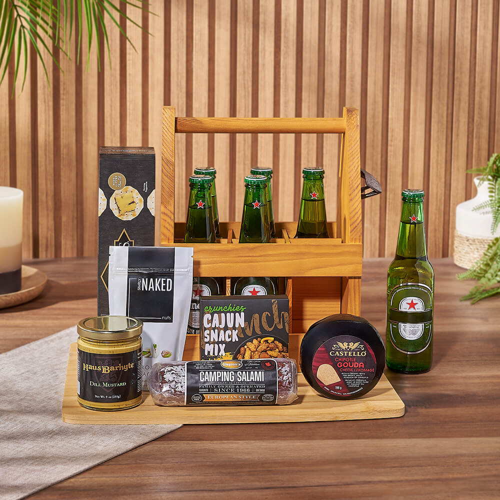 Chipotle Gouda and Beer Gift Basket – how the gift is presented