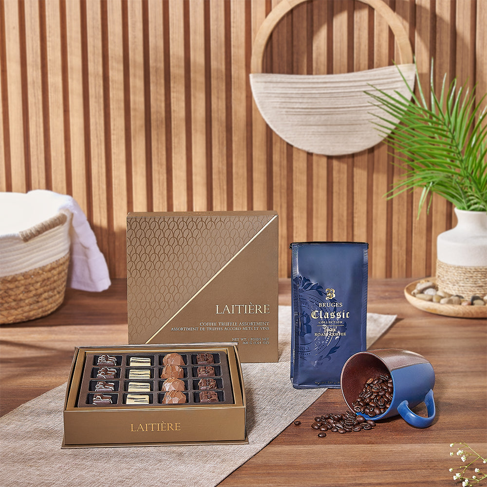 Premium Coffee and Truffle Basket – how the gift is presented