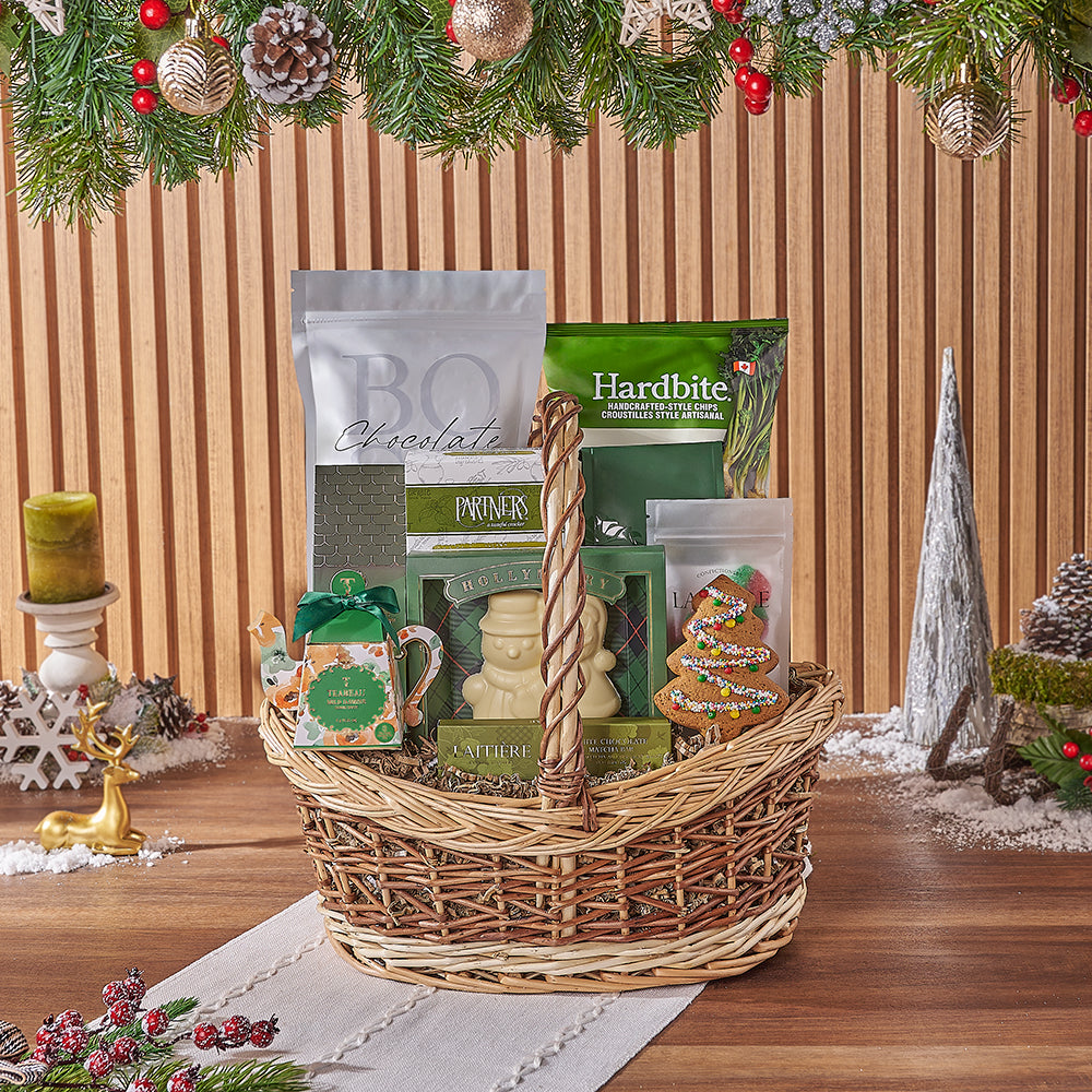 Christmas Holiday Artisan Snack Basket – how the gift is presented