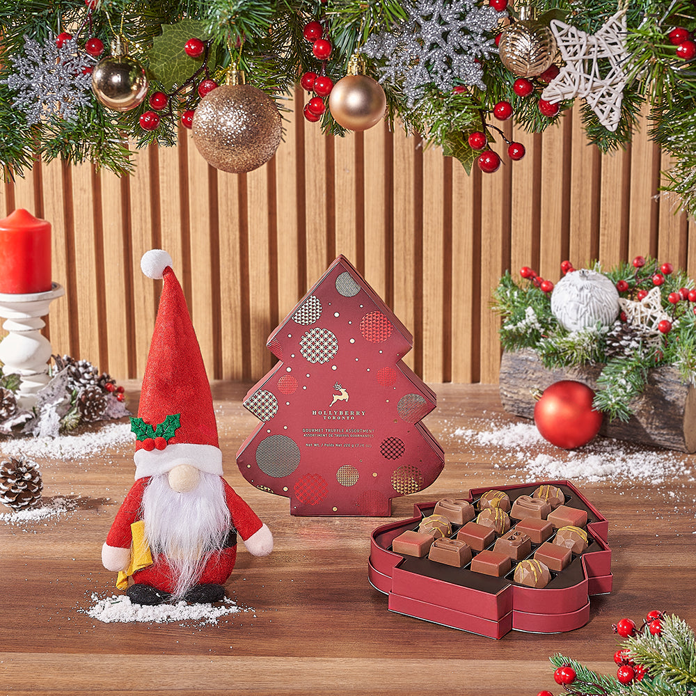 Christmas Tree Box with Santa Plush – how the gift is presented