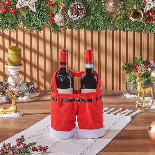 Santa’s Holiday Wine Duo Bag, christmas gift, christmas, wine gift, wine, holiday gift, holiday, Washington delivery