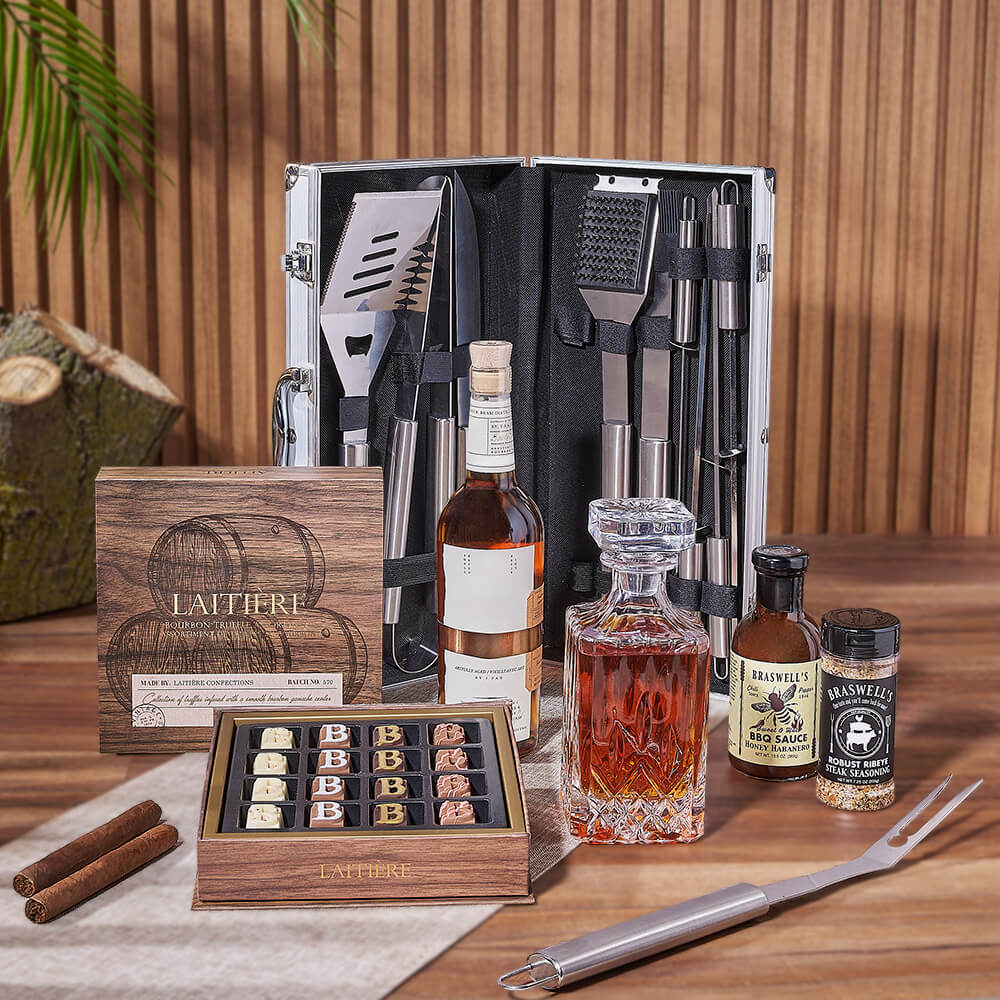BBQ Grill Set with Liquor, Washington DC – how the gift is presented