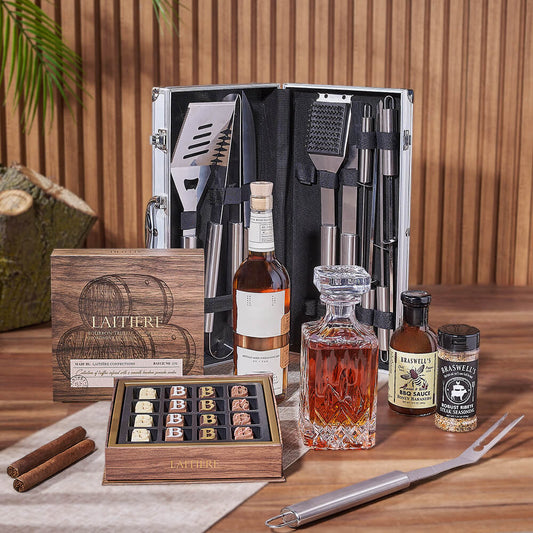 Smokin’ BBQ Grill Gift Set with Liquor from - Washington Baskets - Washington Delivery