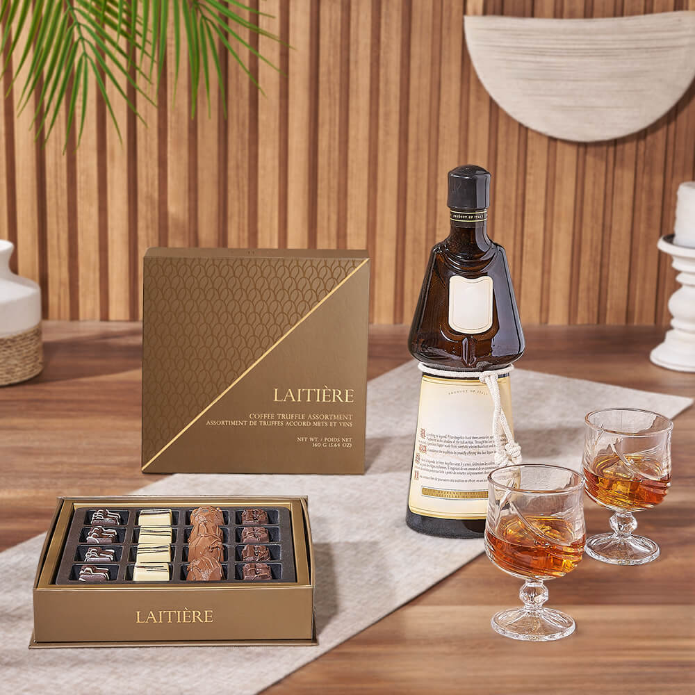Liquor and Snifter Glass Gift Set – how the gift is presented