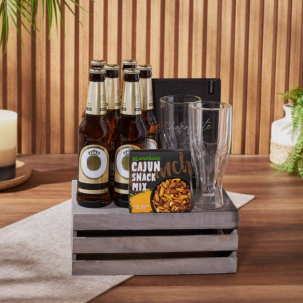 Beer Crate with Chocolates – how the gift is presented