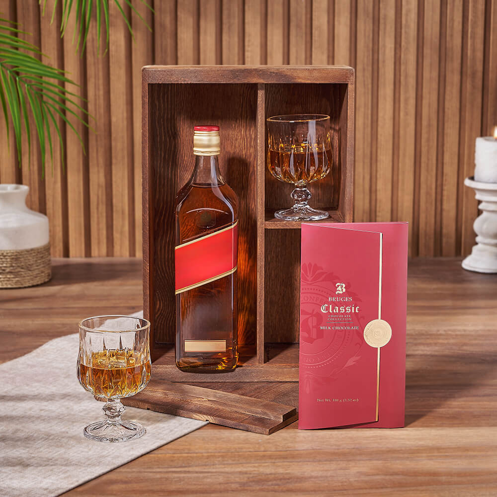 Whiskey and Milk Chocolate Box – how the gift is presented