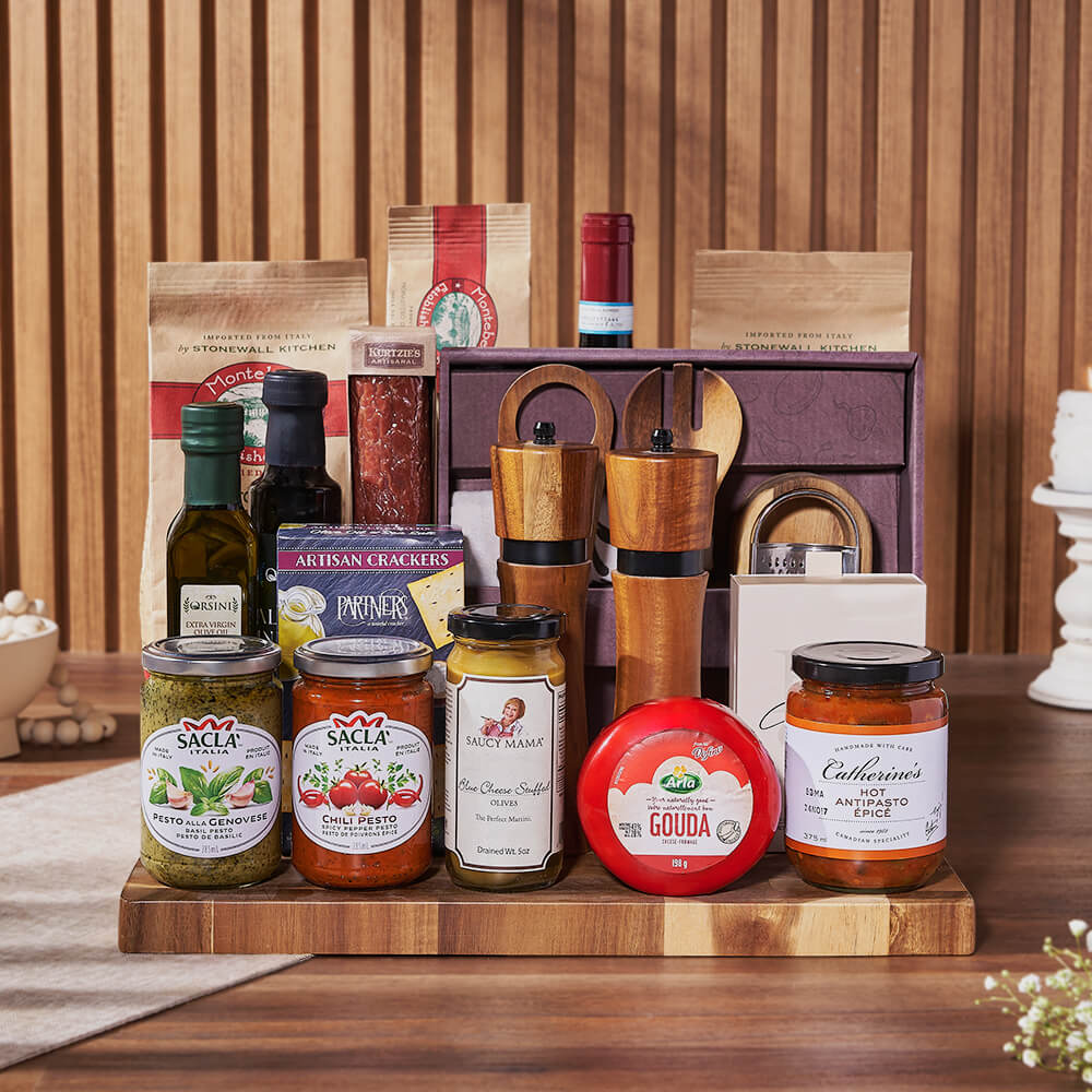 Wine and Merlot Salami Gift Set – how the gift is presented