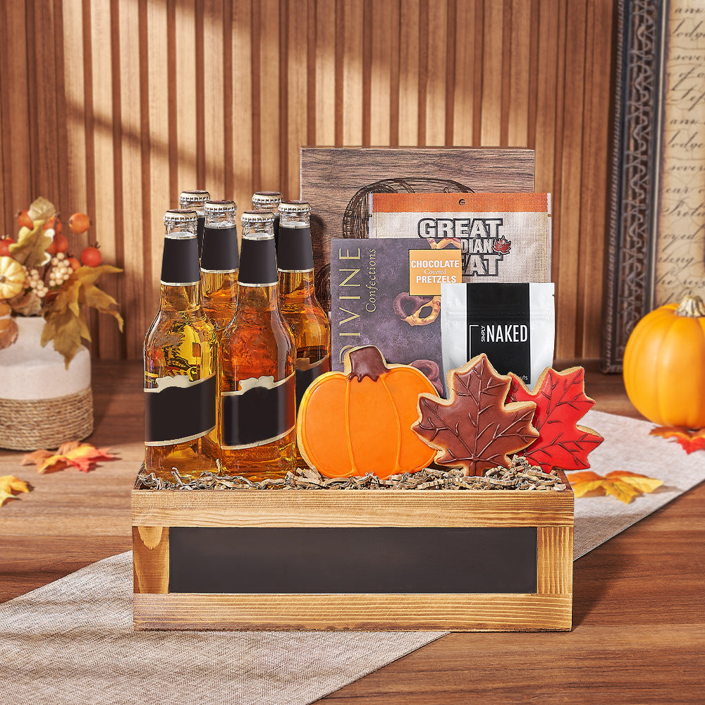 Thanksgiving Seasonal Beer Basket – how the gift is presented