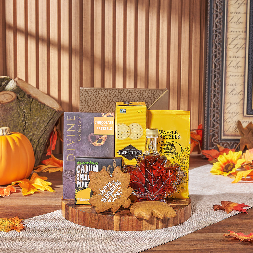 Thanksgiving Snack Board with Chocolates – how the gift is presented