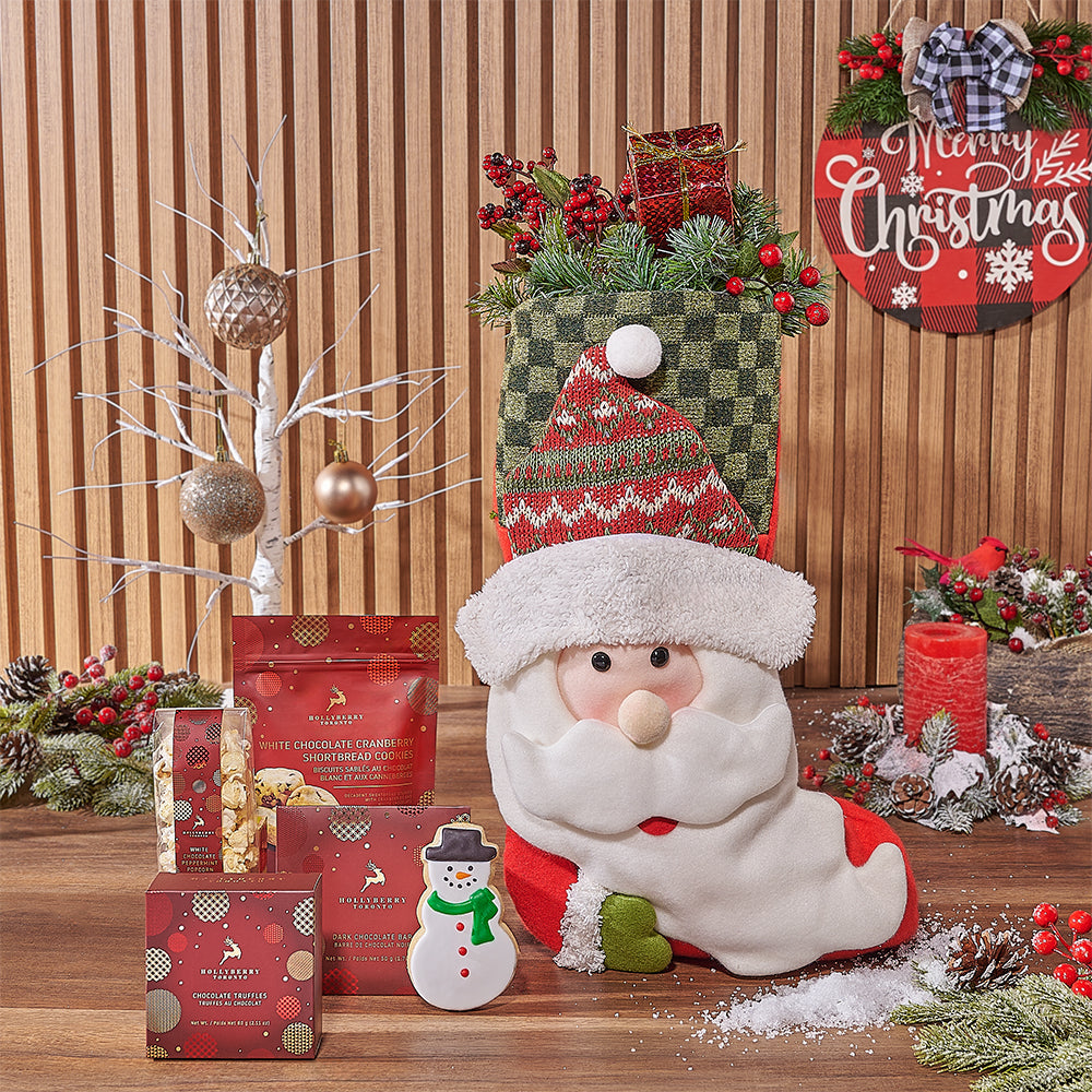 Hollyberry Chocolate Santa Stocking – how the gift is presented