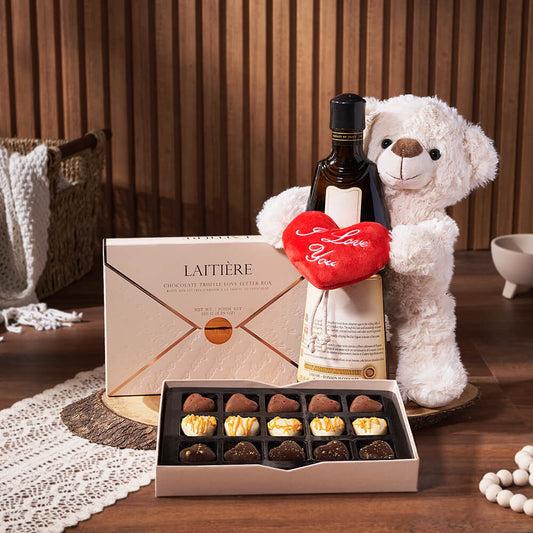 The Yummy Bonbons Gift Set, liquor gift, liquor, chocolate gift, chocolate, bear gift, bear, Washington Delivery