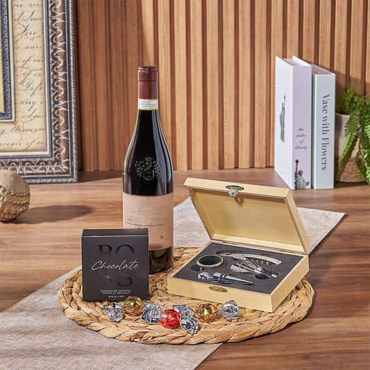 Wine Serving Gift Set, wine gift, wine, chocolate gift, chocolate, Washington delivery