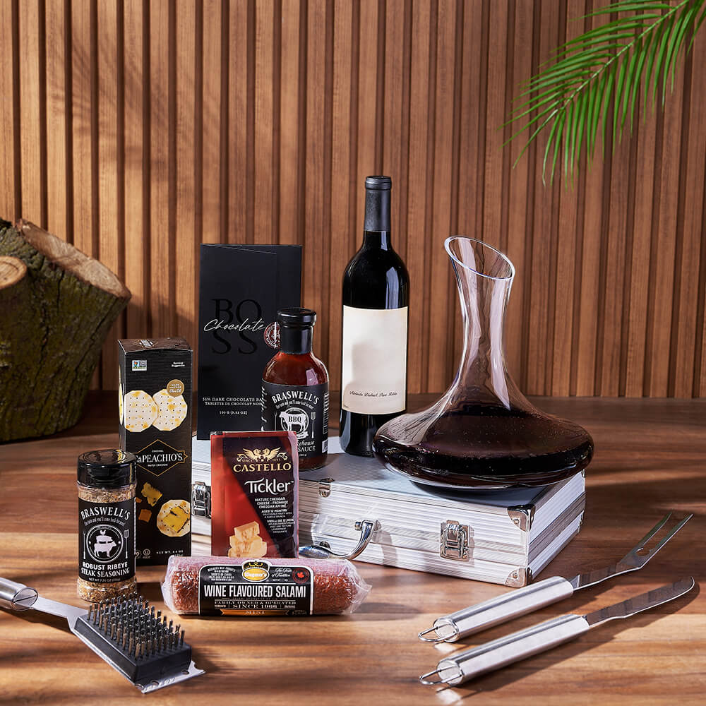 Wine and BBQ Pairing Gift Basket – how the gift is presented