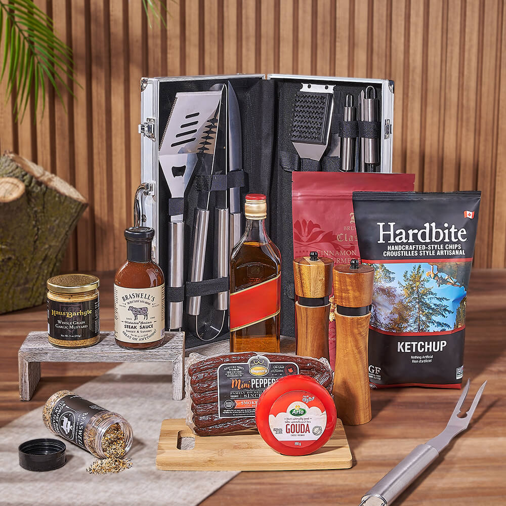 Liquor and Grill Accessory Set – how the gift is presented