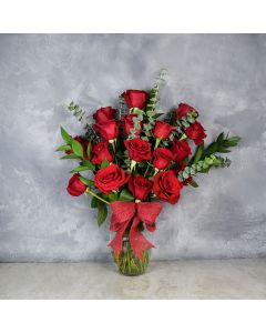 Rosedale Valentine’s Day Vase, floral gift baskets, Valentine's Day gifts, gift baskets, romance
