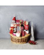 Red & White Christmas Wine Set, wine gift baskets, Christmas gift baskets, gourmet gift baskets